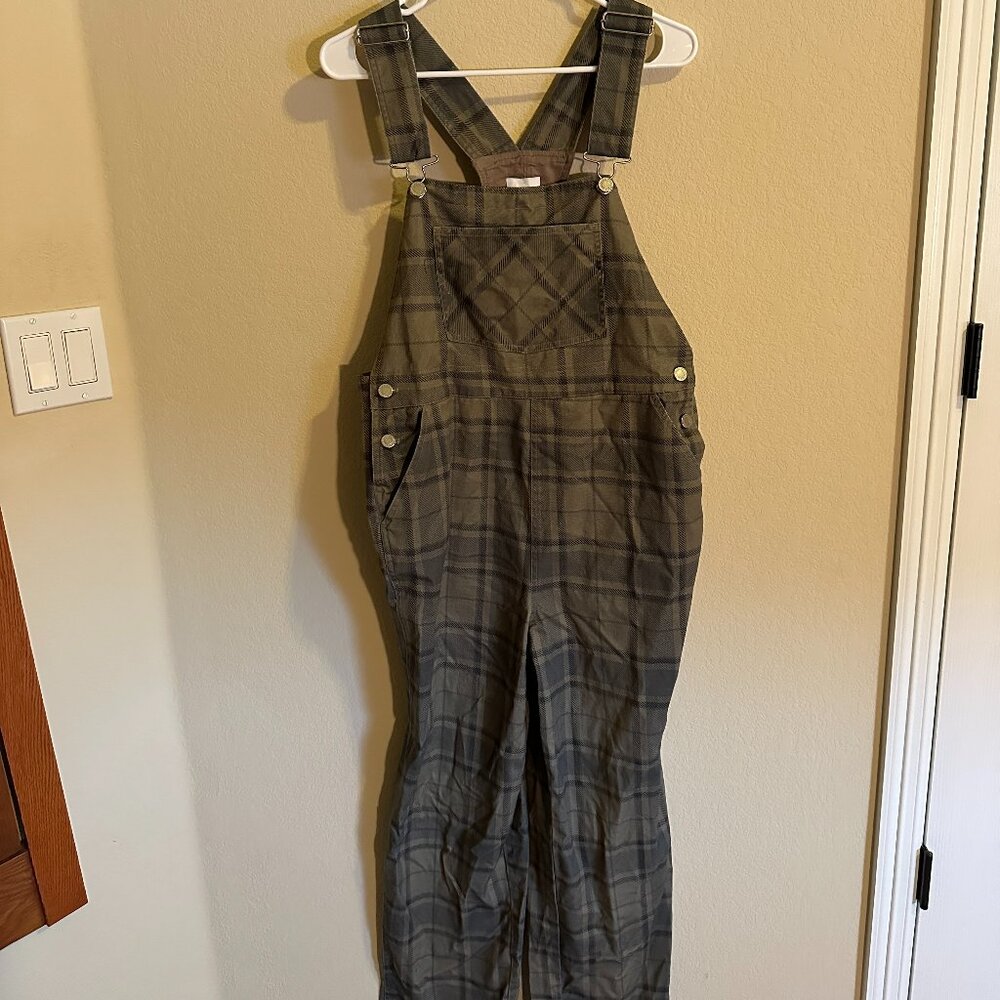 Women's overalls - WeWoreWhat - Olive gray and black - size Medium